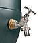 Water Butt Replacement Tap BRASS Metal Lever UK Bib Outlet Barb Quick Hosepipes Nickel Plated Brass Bib (Barbed)