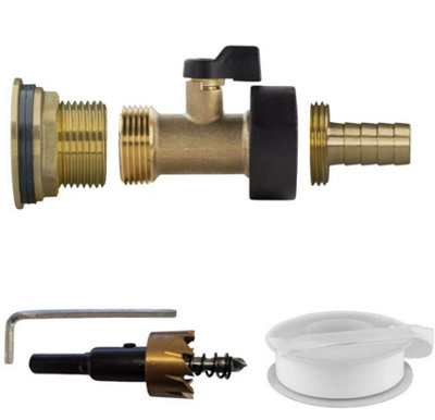 Water Butt Replacement Tap + Drill Bit BRASS 3/4