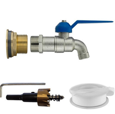 Water Butt Replacement Tap + Drill Bit BRASS 3/4