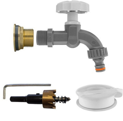 Water Butt Replacement Tap + Drill Bit BRASS 3/4