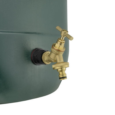 water butt/water storage tank outlet adaptor +brass bib tap +ptfe tape(requires a 21mm hole) - 7