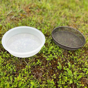 Water Dish & Mesh Seed Dish Set for Bird Feeding Stations