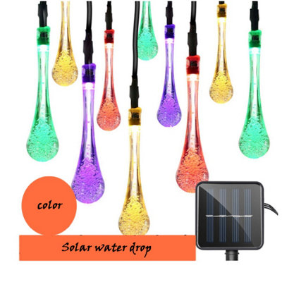 Water drop solar string light 7 meters 50 lights
