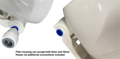 Water Filter 10" Cartridge Housing 6mm 10mm for Boiling Hot Water Tap +2 Filters - 4