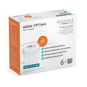 Water Filter Cartridge, Evolve+ Advance, Engineered For Hard Water & Better Limescale Reduction, 6 Pack