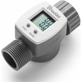Water Flow Meter Garden Tap Counter Measure with Quick Connect to Hose Outlet 3/4" BSPM - F