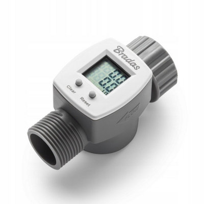 Water Flow Meter Garden Tap Counter Measure with Quick Connect to Hose Outlet 3/4" BSPM - F