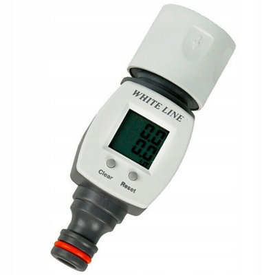 Water Flow Meter Garden Tap Counter Measure with Quick Connect to Hose Outlet Snap on connector - 4