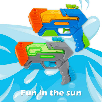 Water Gun Pistol 2 Pack Outdoor Pool 18cm x 15cm Multi Coloured 2 Pack