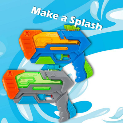 Water Gun Pistol 2 Pack Outdoor Pool 18cm x 15cm Multi Coloured 2 Pack