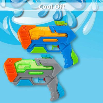 Water Gun Pistol 2 Pack Outdoor Pool 18cm x 15cm Multi Coloured 2 Pack