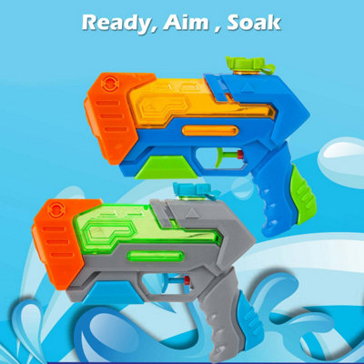Water Gun Pistol 2 Pack Outdoor Pool 18cm x 15cm Multi Coloured 2 Pack