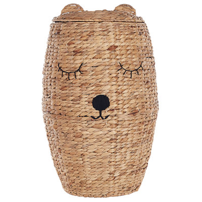 Water Hyacinth Wicker Bear Basket Natural SAMBUR