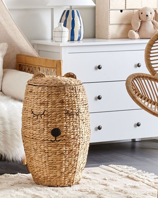 Water Hyacinth Wicker Bear Basket Natural SAMBUR