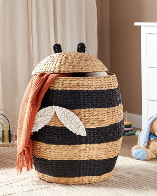 Water Hyacinth Wicker Bee Basket Natural KNYSNA