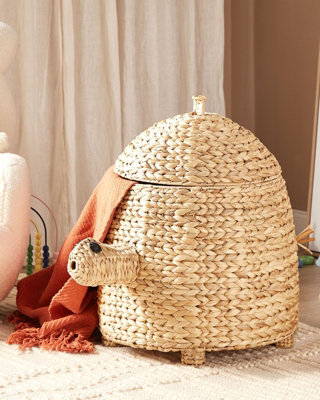 Water Hyacinth Wicker Turtle Basket Natural MONTAGU