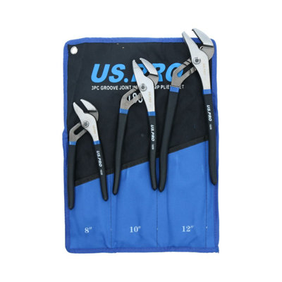 Water Pump Waterpump / Plumbers Plier Wrench set 3pc 8" 10" 12" U S Pro AT843