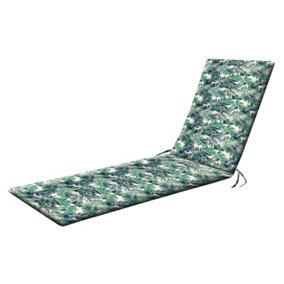 Water Repellant Sunlounger Pad Green/Blue/Whie