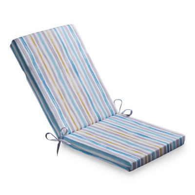 Water-Repellent Chair Pad Fade-Resistant 95cmx42cmx4cm Multi Stripe