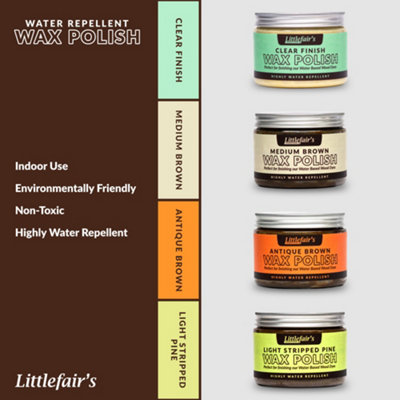 Water Repellent Wax Polish - Antique Brown 500ml - Littlefair's