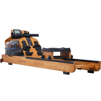 Water Rowing Machine Wooden Frame LCD Adjustable Resistance Home ...