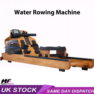 Water Rowing Machine Wooden Frame LCD Adjustable Resistance Home ...