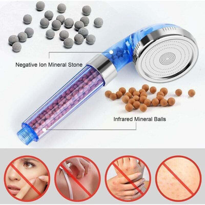 Water-saving shower head, anti-limescale, 3 different modes, high ...