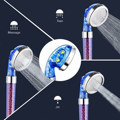 Water-saving shower head, anti-limescale, 3 different modes, high ...