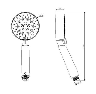 Water Saving Showerhead - Chrome 5 Function Spray Pattern Settings Energy Saving - 4
