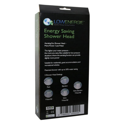 Water Saving Showerhead - Green Dial with 5 Spray Patterns Function Setting - 3