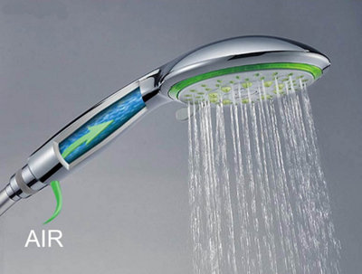 Water Saving Showerhead - Green Dial with 5 Spray Patterns Function Setting - 4