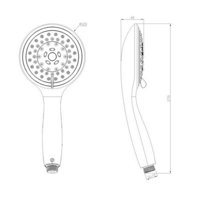 Water Saving Showerhead - Green Dial with 5 Spray Patterns Function Setting - 5