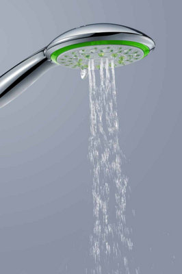 Water Saving Showerhead - Green Dial with 5 Spray Patterns Function Setting - 9