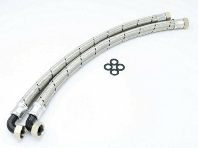 Water Softener Installation Hoses - Steel Braided 22mm 3/4" High Flow Max Flo