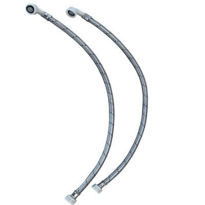 Water Softener Installation Hoses Steel Braided - Pair 15mm 3/4" 0.8m Food Grade