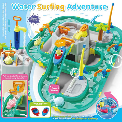 Water Surfing Adventure Playset , Interactive Water Table with Floating ...