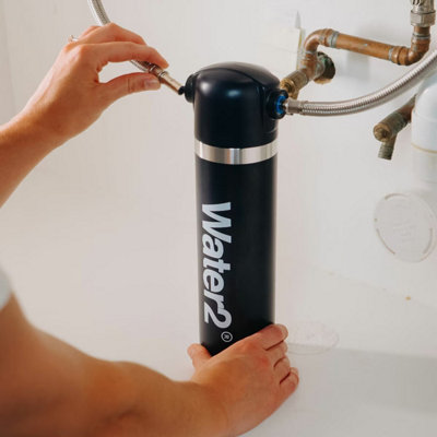 Water2 Pod 2.0 Starter Kit + Replacement Filter Under Sink Water Filter  System, Reduces Chlorine, Lead