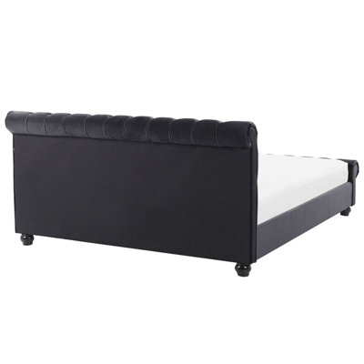 Waterbed Velvet AVALLON 180 x 200 cm (EU Super King) Black