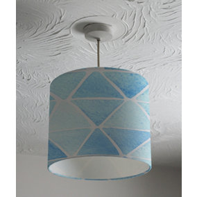 Watercolor blue geometric pattern (Ceiling & Lamp Shade) / 45cm x 26cm / Lamp Shade