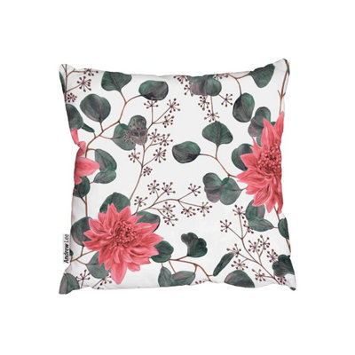 Watercolor Dahlia flowers (Outdoor Cushion) / 60cm x 60cm