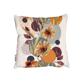Watercolor flowers and leaves (Outdoor Cushion) / 45cm x 45cm