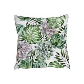 Watercolor tropical plants (Outdoor Cushion) / 45cm x 45cm