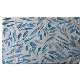 watercolour blue branches with leaves (Bath Towel) / Default Title
