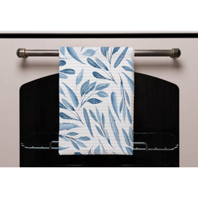 Watercolour blue branches with leaves (Kitchen Towel) / Default Title