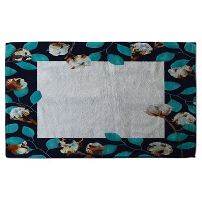 Watercolour Blue Leaf Frame (Bath Towel) / Default Title Price Comparisons | Compare The Build