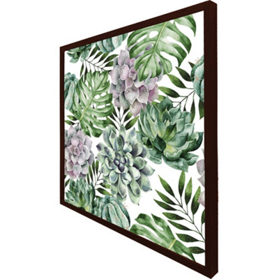 Watercolour botanical leaves (Picutre Frame) / 30x30" / Brown
