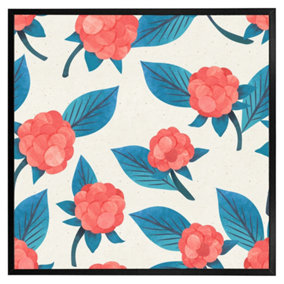 Watercolour floral pattern (Picutre Frame) / 16x16" / Oak