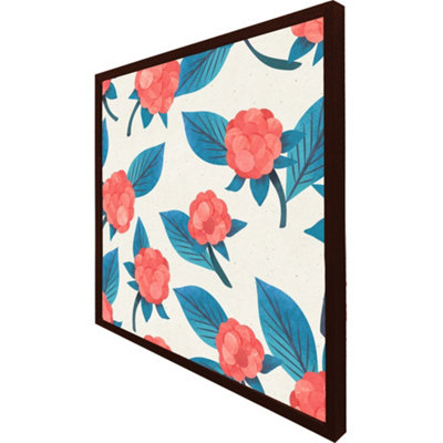 Watercolour floral pattern (Picutre Frame) / 20x20" / Grey