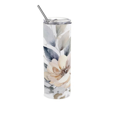 Watercolour Floral Travel Flask - Pretty Flower Gift - Reusable ...