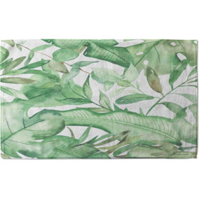 Watercolour Green Tropical Leaves (Bath Towel) / Default Title